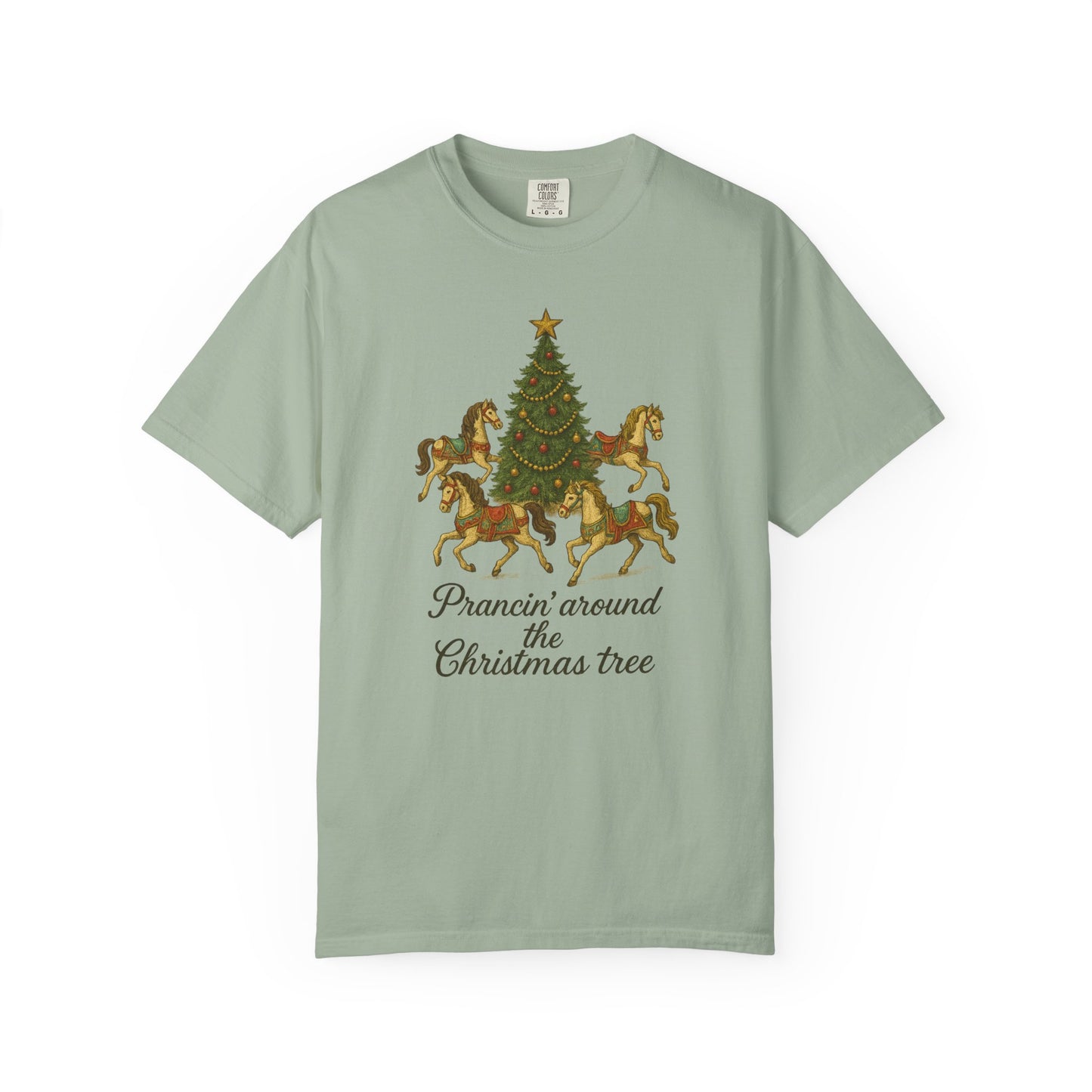 Prancin' Around the Christmas Tree T-Shirt | Christmas Carousel Top | Holiday Design Clothing | Unisex T-shirt