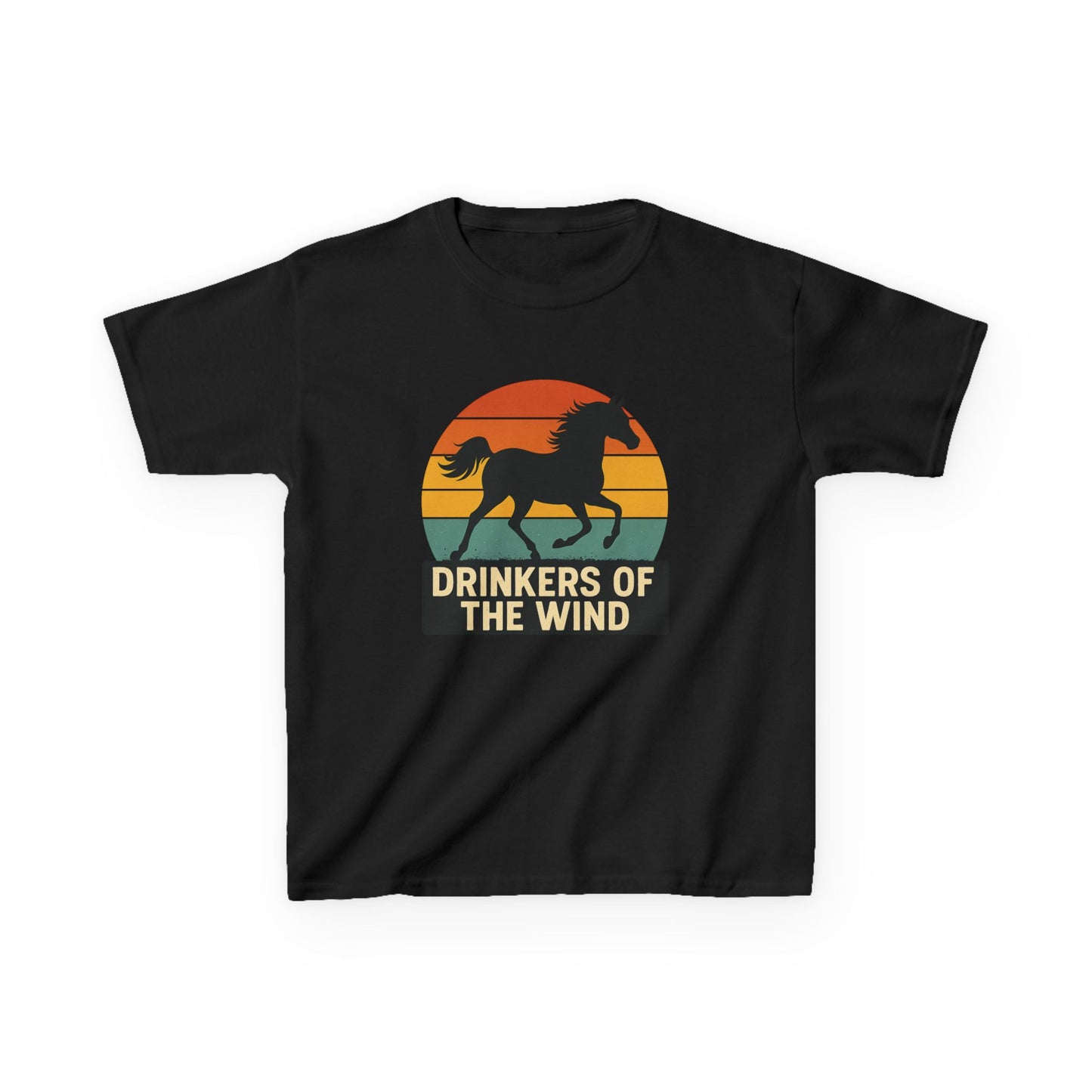 Youth Drinkers of the Wind T-Shirt | Kids Equestrian Shirt | Vintage Sunset Horse Shirt | Horse Lover Gift for Kids