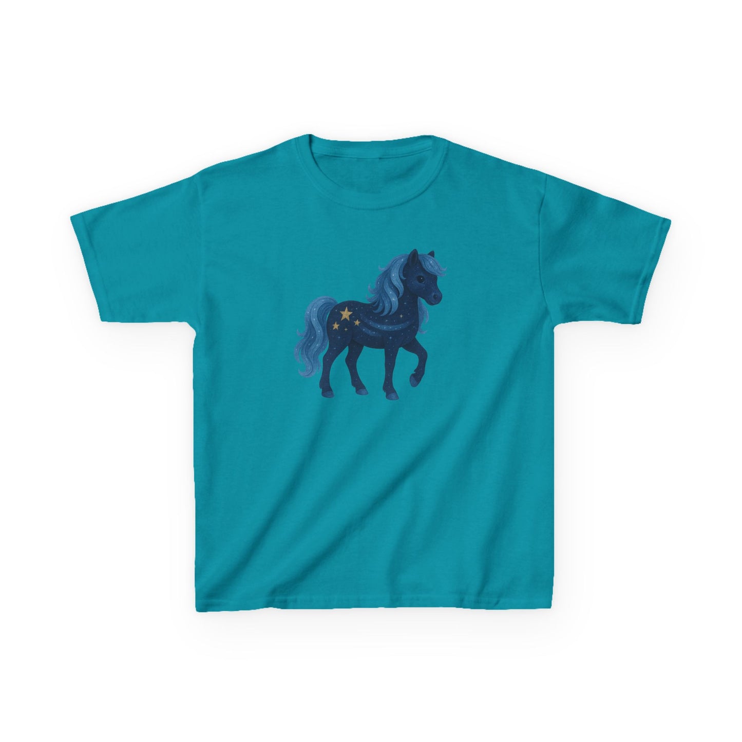 Youth Starry Night Pony T-Shirt | Celestial Horse Tee | Unique Equestrian Gift for Kids | Magical Animal Shirt | Fantasy Horse Lover Apparel