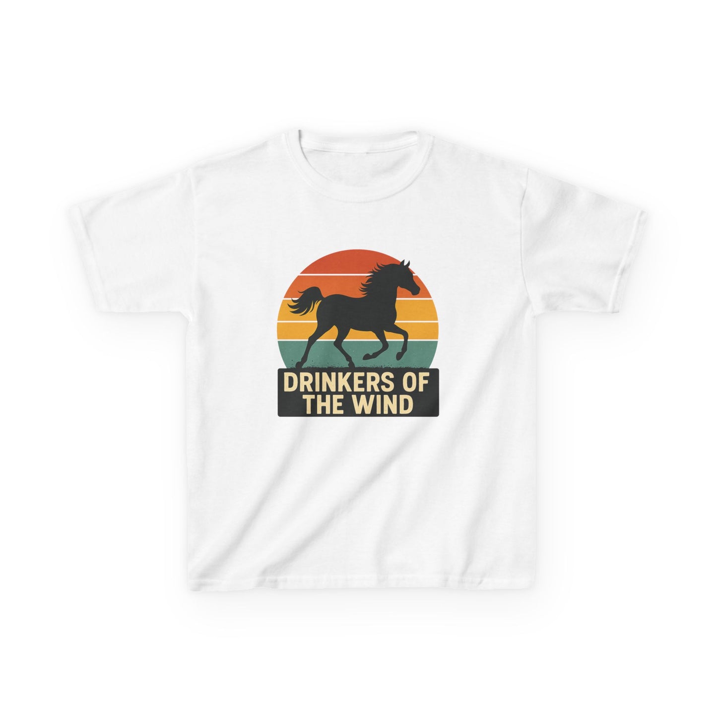 Youth Drinkers of the Wind T-Shirt | Kids Equestrian Shirt | Vintage Sunset Horse Shirt | Horse Lover Gift for Kids