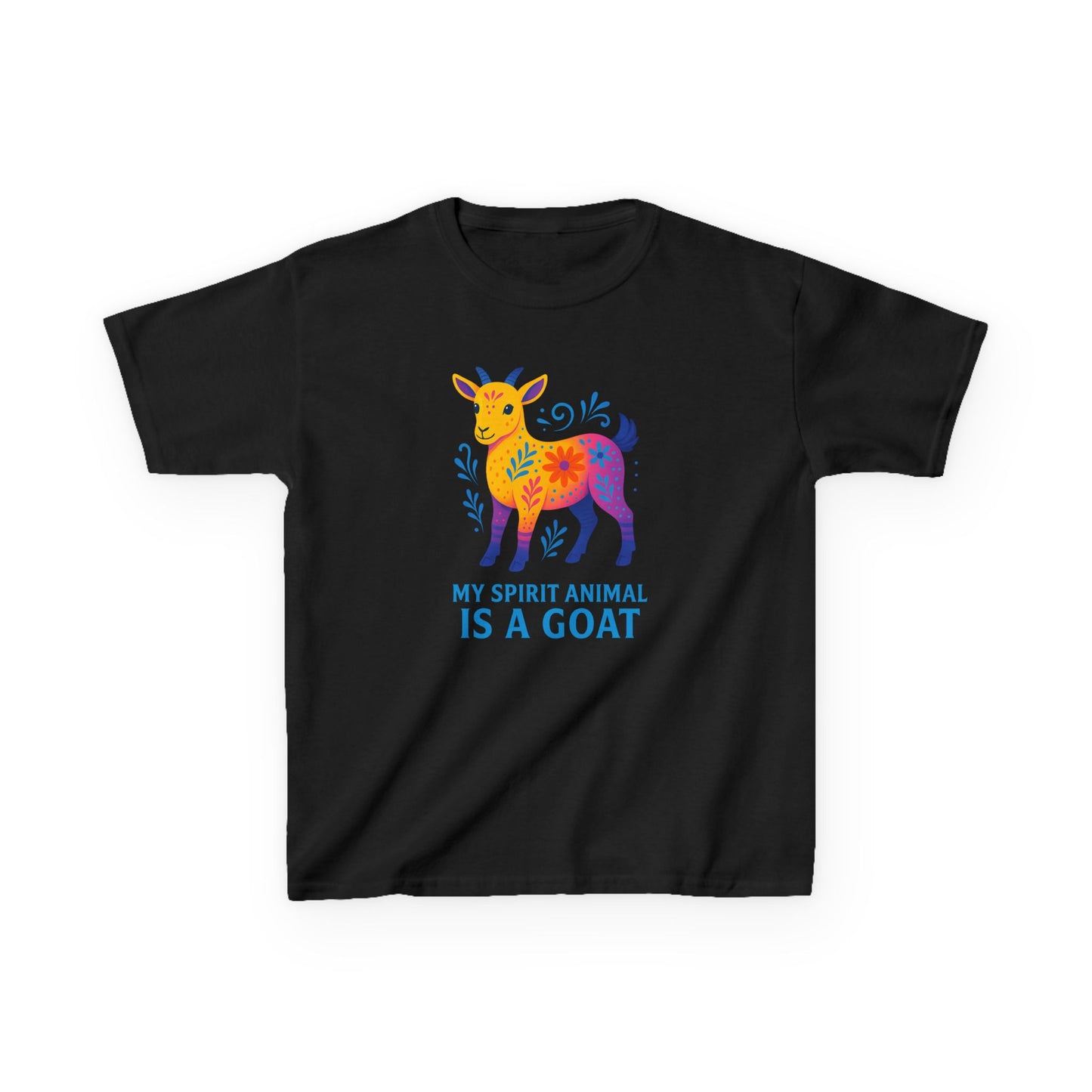 Youth My Spirit Animal is a Goat Bright T-Shirt | Playful Goat T-Shirt | Colorful Kids Shirt | Animal Lover Gift | Cool Children Tee
