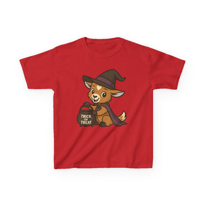 Youth Halloween 1 - Witchy Trick or Treat Kid T-Shirt | Exclusive HorsePlay Gifts Art | Cute Witchy Kid | Halloween Kids Tee