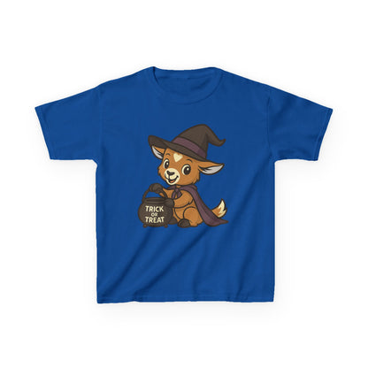 Youth Halloween 1 - Witchy Trick or Treat Kid T-Shirt | Exclusive HorsePlay Gifts Art | Cute Witchy Kid | Halloween Kids Tee