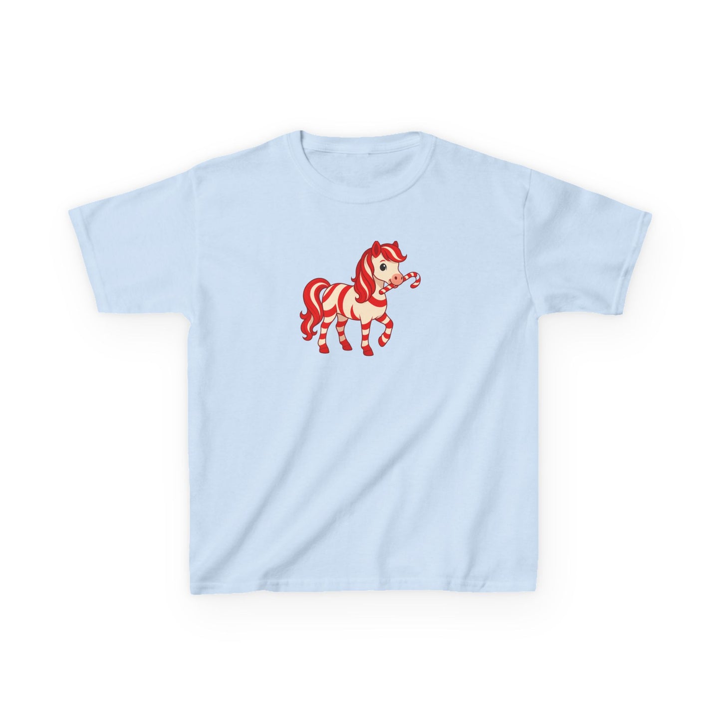 Youth Peppermint Pony T-Shirt | Whimsical Holiday Kids Tee | Festive Children's Apparel