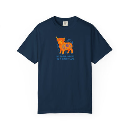 My Spirit Animal is a Hairy Coo T-Shirt | Unisex Tee | Casual Wear | Quirky Gift for Cow Lovers | Eco-friendly clothing