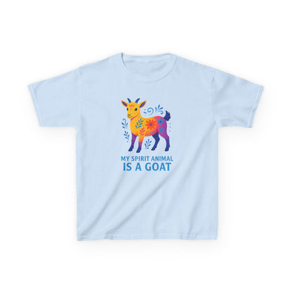 Youth My Spirit Animal is a Goat Bright T-Shirt | Playful Goat T-Shirt | Colorful Kids Shirt | Animal Lover Gift | Cool Children Tee
