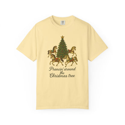 Prancin' Around the Christmas Tree T-Shirt | Christmas Carousel Top | Holiday Design Clothing | Unisex T-shirt