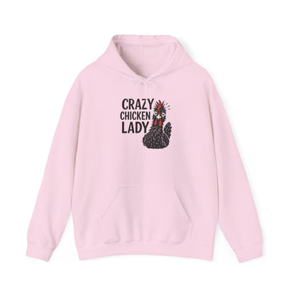 Crazy Chicken Lady Hoodie - Funny Gift for Animal Lovers, Farmhouse Style Hooded Sweatshirt, Cozy Apparel for Hen Enthusiasts, Perfect for Fall
