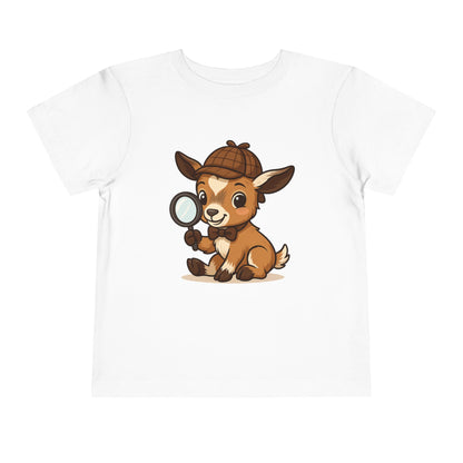 Toddler Smart Kid T-Shirt | Detective Adventure Graphic Tee | Cute Unisex Animal Character Shirt | Fun Gift for Curious Minds