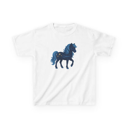 Youth Starry Night Pony T-Shirt | Celestial Horse Tee | Unique Equestrian Gift for Kids | Magical Animal Shirt | Fantasy Horse Lover Apparel