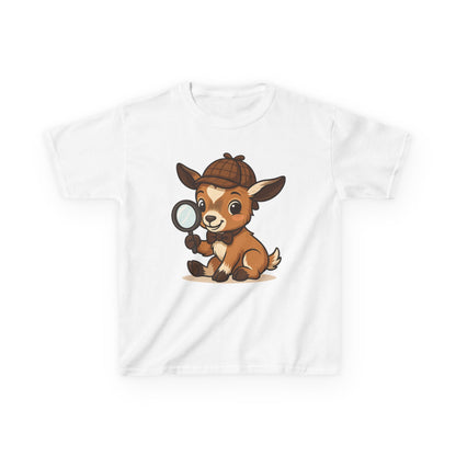 Youth Smart Kid T-Shirt – Detective Adventure Graphic Tee | Cute Unisex Animal Character Shirt