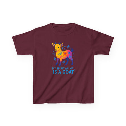 Youth My Spirit Animal is a Goat Bright T-Shirt | Playful Goat T-Shirt | Colorful Kids Shirt | Animal Lover Gift | Cool Children Tee