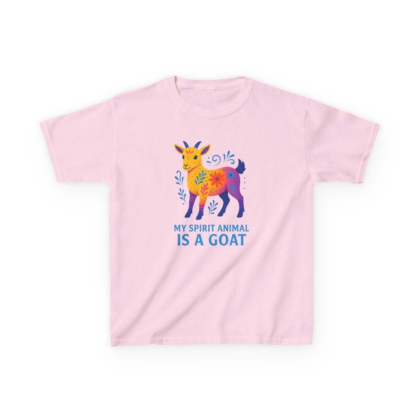 Youth My Spirit Animal is a Goat Bright T-Shirt | Playful Goat T-Shirt | Colorful Kids Shirt | Animal Lover Gift | Cool Children Tee