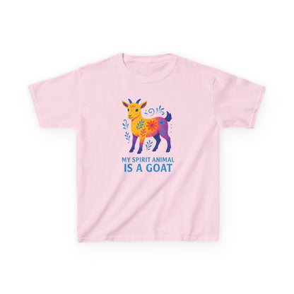Youth My Spirit Animal is a Goat Bright T-Shirt | Playful Goat T-Shirt | Colorful Kids Shirt | Animal Lover Gift | Cool Children Tee