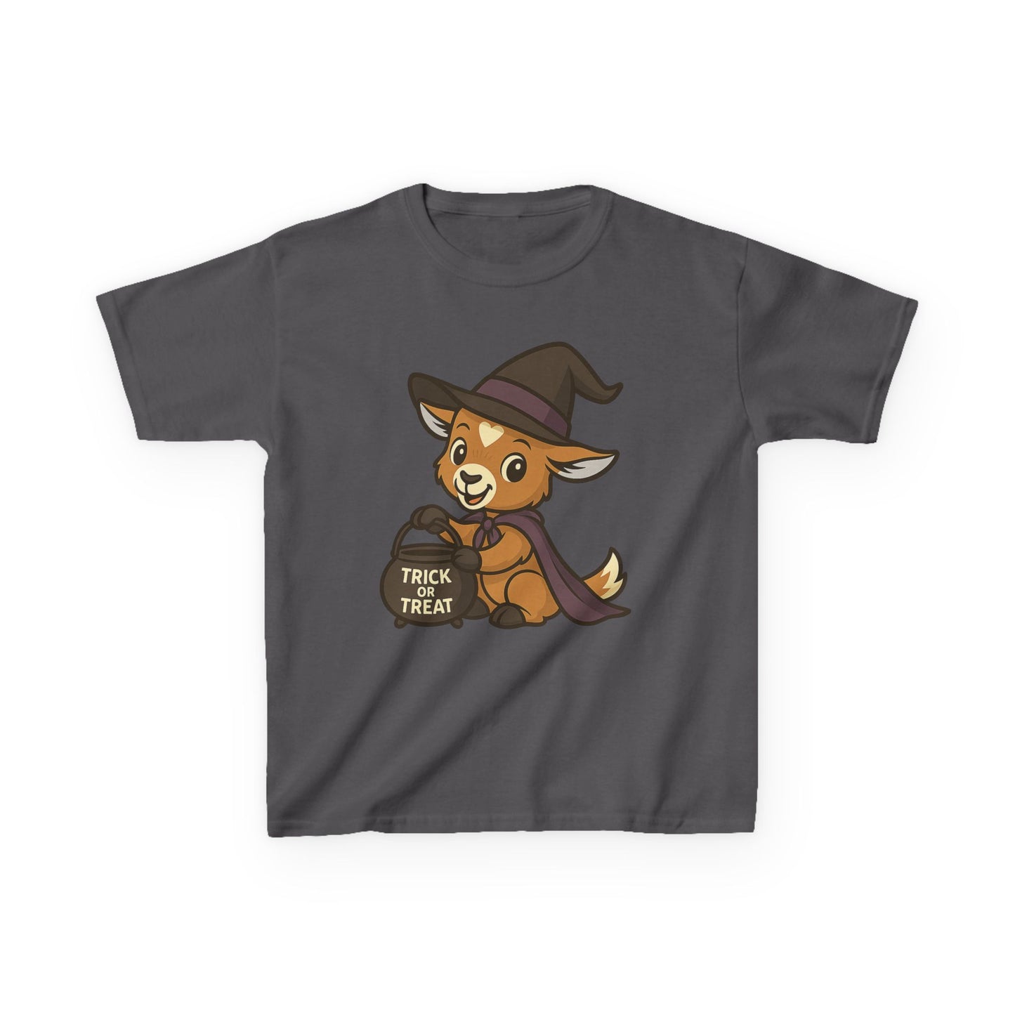 Youth Halloween 1 - Witchy Trick or Treat Kid T-Shirt | Exclusive HorsePlay Gifts Art | Cute Witchy Kid | Halloween Kids Tee