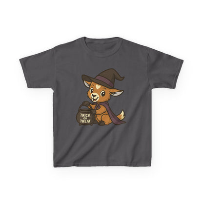 Youth Halloween 1 - Witchy Trick or Treat Kid T-Shirt | Exclusive HorsePlay Gifts Art | Cute Witchy Kid | Halloween Kids Tee