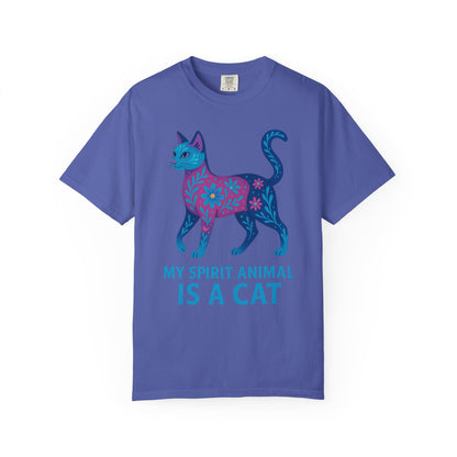 My Spirit Animal is a Cat T-Shirt | Boho Cat Lover Gift | Colorful Feline Tee | Unique Cat Owner Shirt | Spiritual Animal Apparel