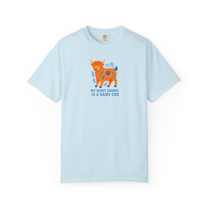 My Spirit Animal is a Hairy Coo T-Shirt | Unisex Tee | Casual Wear | Quirky Gift for Cow Lovers | Eco-friendly clothing