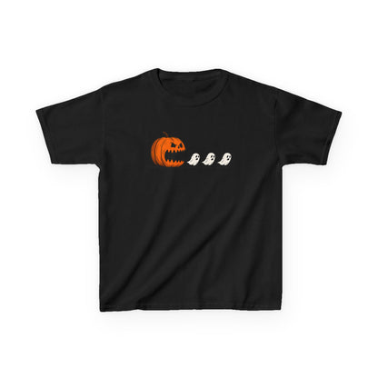 Youth Pumpkin Pac Man T-Shirt, Spooky Ghosts & Pumpkin Shirt, Trick or Treat Tee, Halloween Costume Shirt, Youth Fall Apparel