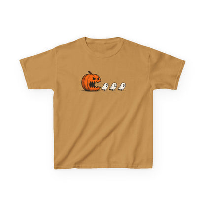 Youth Pumpkin Pac Man T-Shirt, Spooky Ghosts & Pumpkin Shirt, Trick or Treat Tee, Halloween Costume Shirt, Youth Fall Apparel