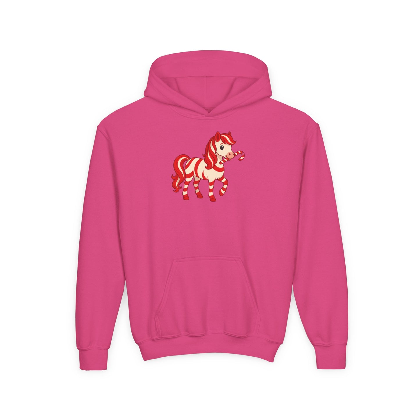 Youth Peppermint Pony Hoodie | Kids Hoodie for Christmas | Festive Children's Apparel