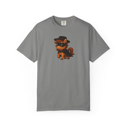 Zorro Pony T-Shirt | Unisex Garment-Dyed T-Shirt for Adults | Whimsical Pony Gift | Animal Lover Apparel Fun Fashion