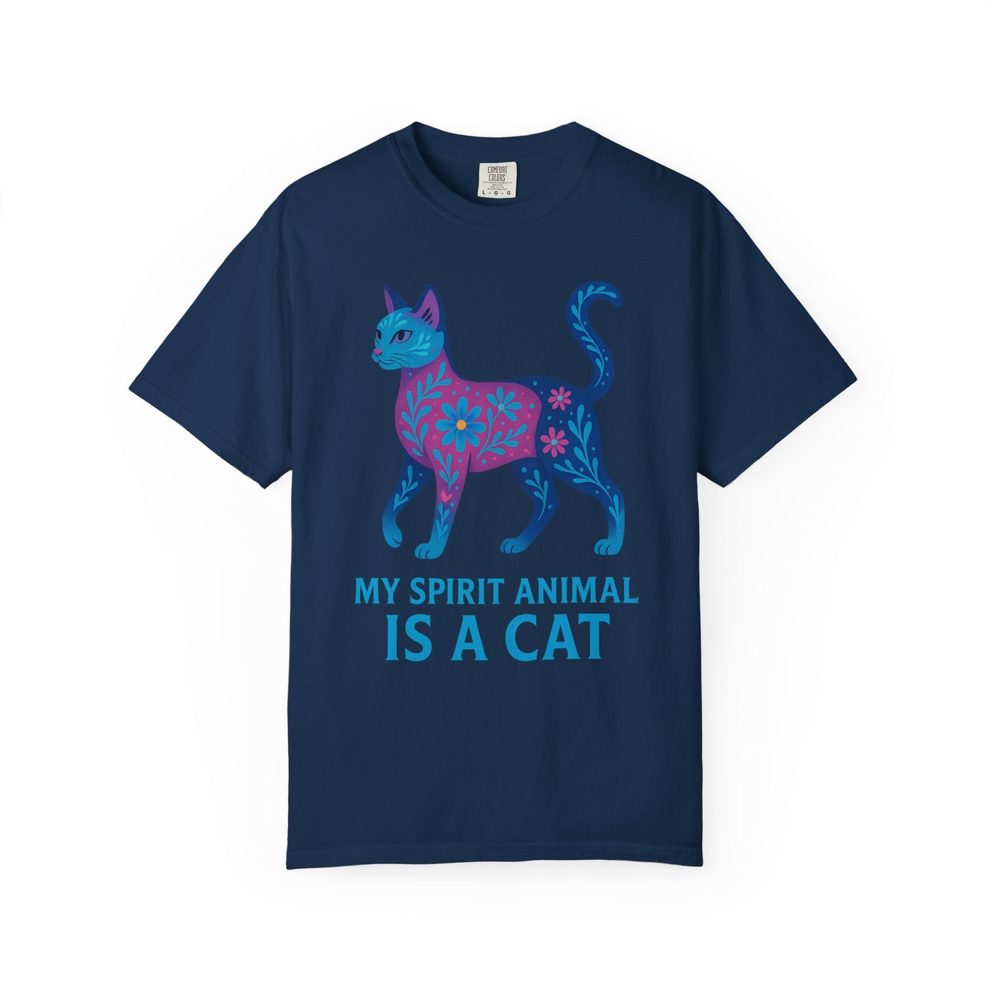 My Spirit Animal is a Cat T-Shirt | Boho Cat Lover Gift | Colorful Feline Tee | Unique Cat Owner Shirt | Spiritual Animal Apparel