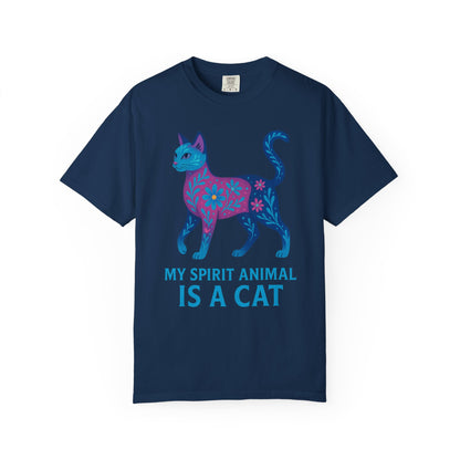 My Spirit Animal is a Cat T-Shirt | Boho Cat Lover Gift | Colorful Feline Tee | Unique Cat Owner Shirt | Spiritual Animal Apparel