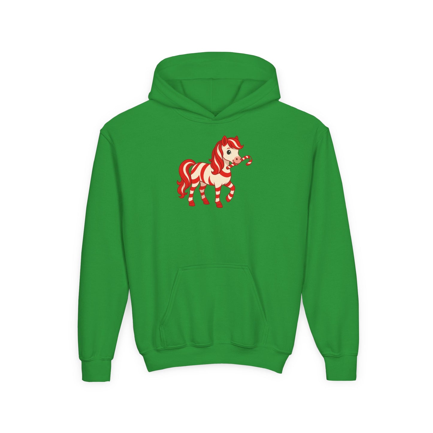 Youth Peppermint Pony Hoodie | Kids Hoodie for Christmas | Festive Children's Apparel