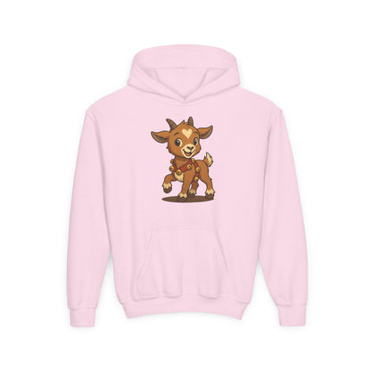Youth Reindeer Kid Hoodie | Cute Cartoon Youth Pullover | Kids Cozy Hooded Sweatshirt | Holiday Clothing