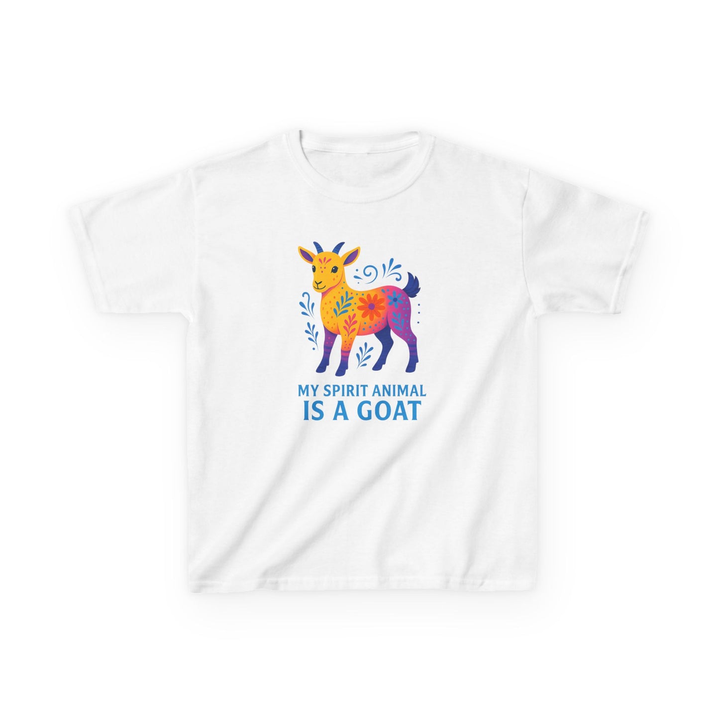 Youth My Spirit Animal is a Goat Bright T-Shirt | Playful Goat T-Shirt | Colorful Kids Shirt | Animal Lover Gift | Cool Children Tee