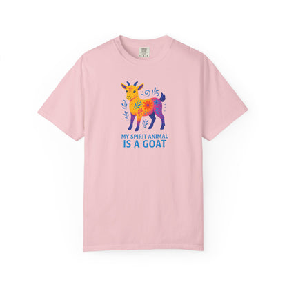 My Spirit Animal is a Goat Bright T-Shirt | Boho Goat Lover Gift | Farm Animal Tee | Quirky Goat Owner Shirt | Colorful Animal Lover Apparel
