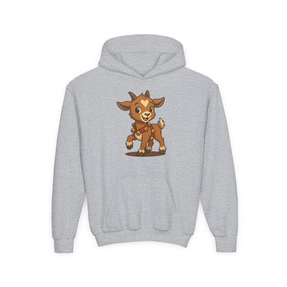 Youth Reindeer Kid Hoodie | Cute Cartoon Youth Pullover | Kids Cozy Hooded Sweatshirt | Holiday Clothing