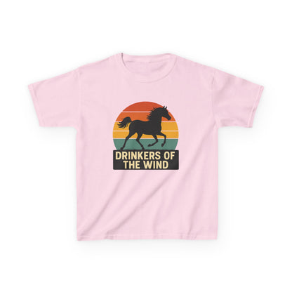 Youth Drinkers of the Wind T-Shirt | Kids Equestrian Shirt | Vintage Sunset Horse Shirt | Horse Lover Gift for Kids