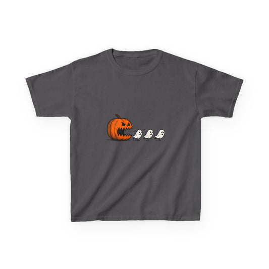 Youth Pumpkin Pac Man T-Shirt, Spooky Ghosts & Pumpkin Shirt, Trick or Treat Tee, Halloween Costume Shirt, Youth Fall Apparel