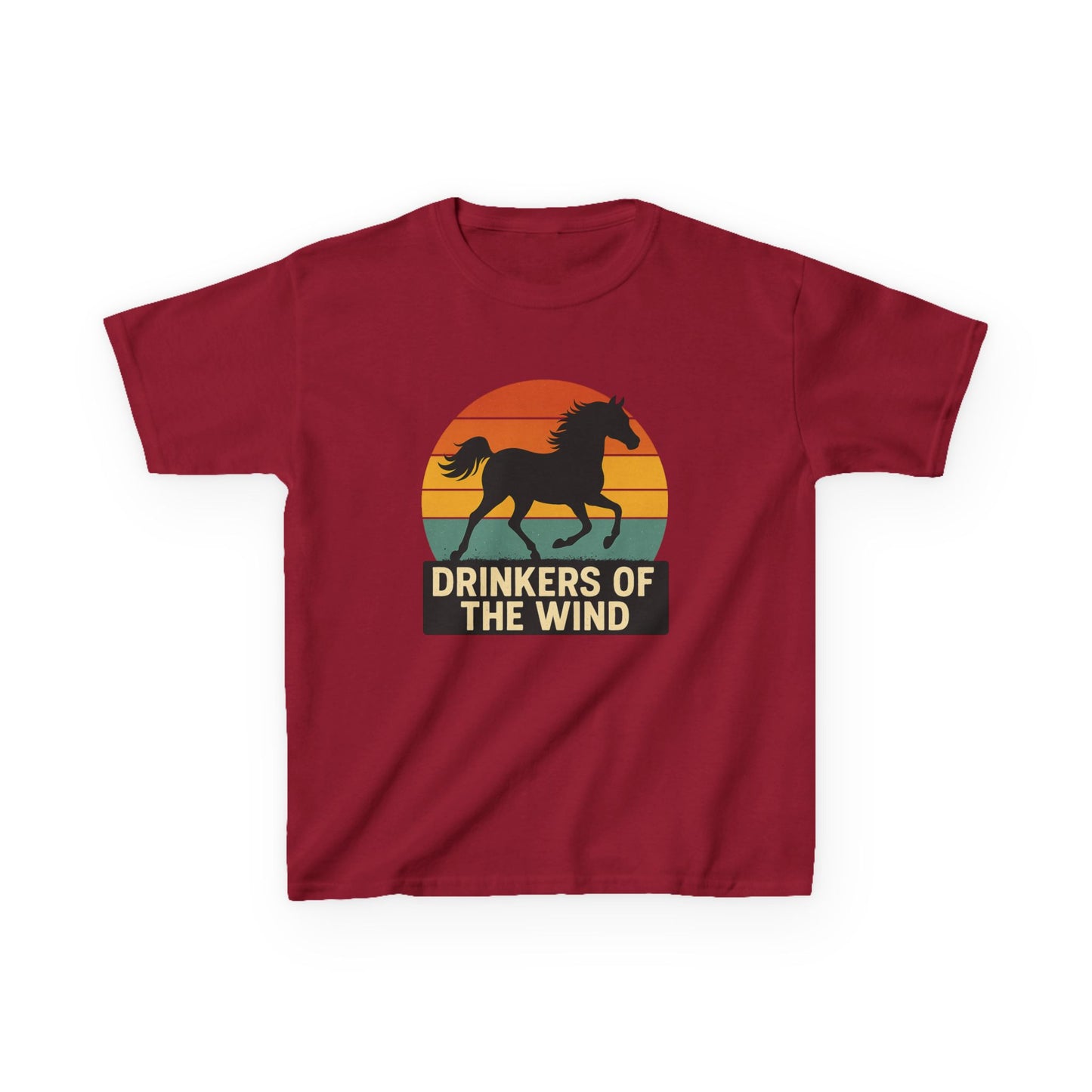Youth Drinkers of the Wind T-Shirt | Kids Equestrian Shirt | Vintage Sunset Horse Shirt | Horse Lover Gift for Kids