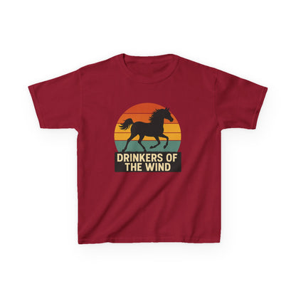 Youth Drinkers of the Wind T-Shirt | Kids Equestrian Shirt | Vintage Sunset Horse Shirt | Horse Lover Gift for Kids