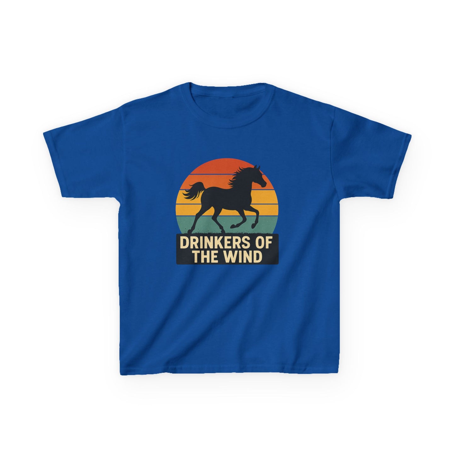 Youth Drinkers of the Wind T-Shirt | Kids Equestrian Shirt | Vintage Sunset Horse Shirt | Horse Lover Gift for Kids