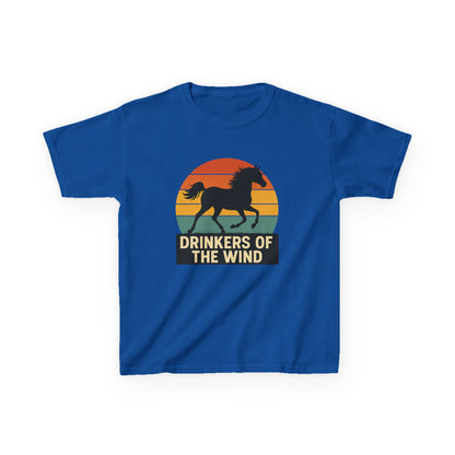 Youth Drinkers of the Wind T-Shirt | Kids Equestrian Shirt | Vintage Sunset Horse Shirt | Horse Lover Gift for Kids