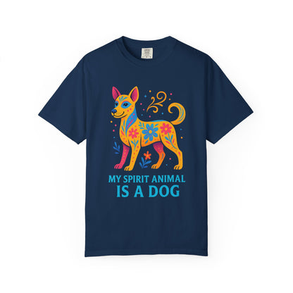 My Spirit Animal is a Dog T-Shirt | Spiritual Animal Lover Gift | Unique Pet Owner Shirt | Colorful Animal Graphic Tee