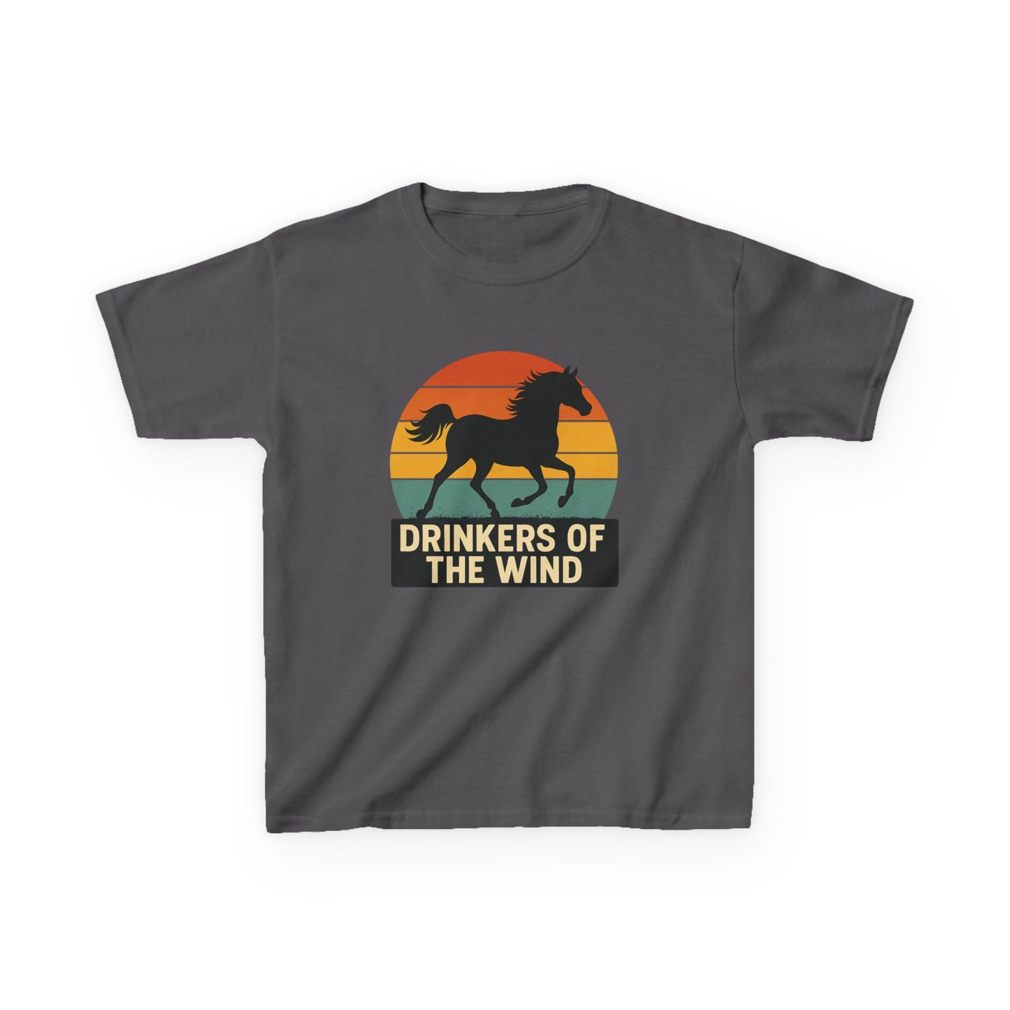 Youth Drinkers of the Wind T-Shirt | Kids Equestrian Shirt | Vintage Sunset Horse Shirt | Horse Lover Gift for Kids