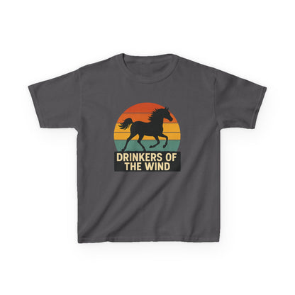 Youth Drinkers of the Wind T-Shirt | Kids Equestrian Shirt | Vintage Sunset Horse Shirt | Horse Lover Gift for Kids
