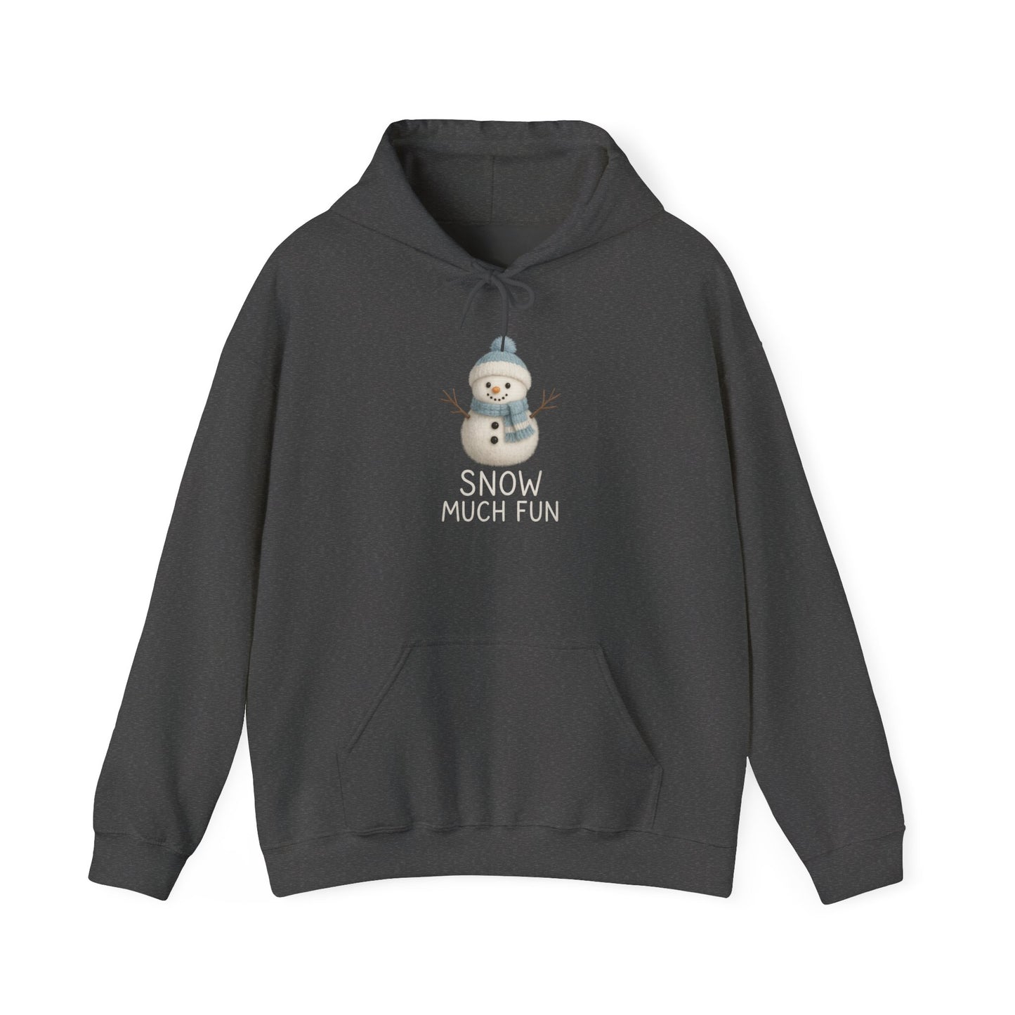Snow Much Fun Hoodie | Cute Snowman Winter Holiday Hooded Sweatshirt | Cozy Winter Clothing