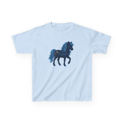 Youth Starry Night Pony T-Shirt | Celestial Horse Tee | Unique Equestrian Gift for Kids | Magical Animal Shirt | Fantasy Horse Lover Apparel