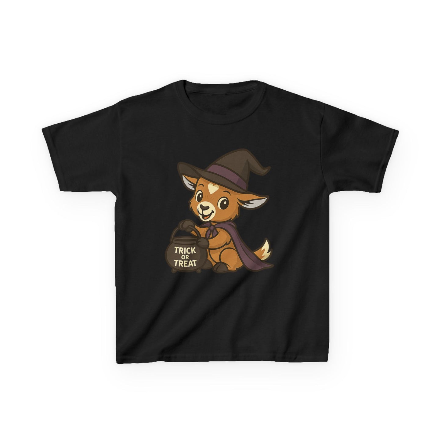 Youth Halloween 1 - Witchy Trick or Treat Kid T-Shirt | Exclusive HorsePlay Gifts Art | Cute Witchy Kid | Halloween Kids Tee
