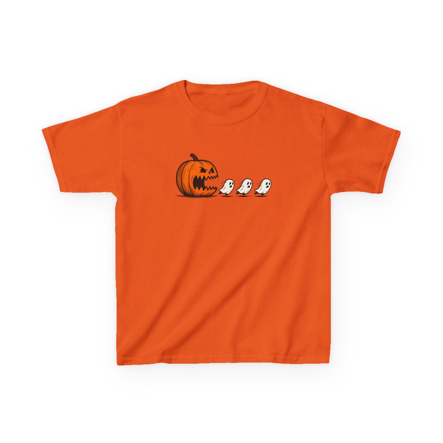 Youth Pumpkin Pac Man T-Shirt, Spooky Ghosts & Pumpkin Shirt, Trick or Treat Tee, Halloween Costume Shirt, Youth Fall Apparel