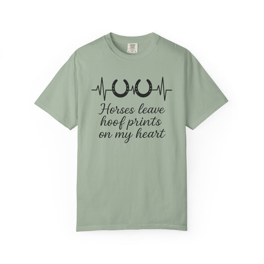 Hoofprints EKG Black T-Shirt | Horse Heartbeat T-Shirt | Gift for Horse Owner | Equestrian Gift