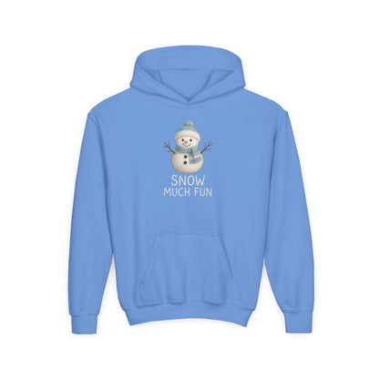Youth Snow Much Fun Hoodie | Snowman Kids Hooded Sweatshirt | Cozy Winter Clothing