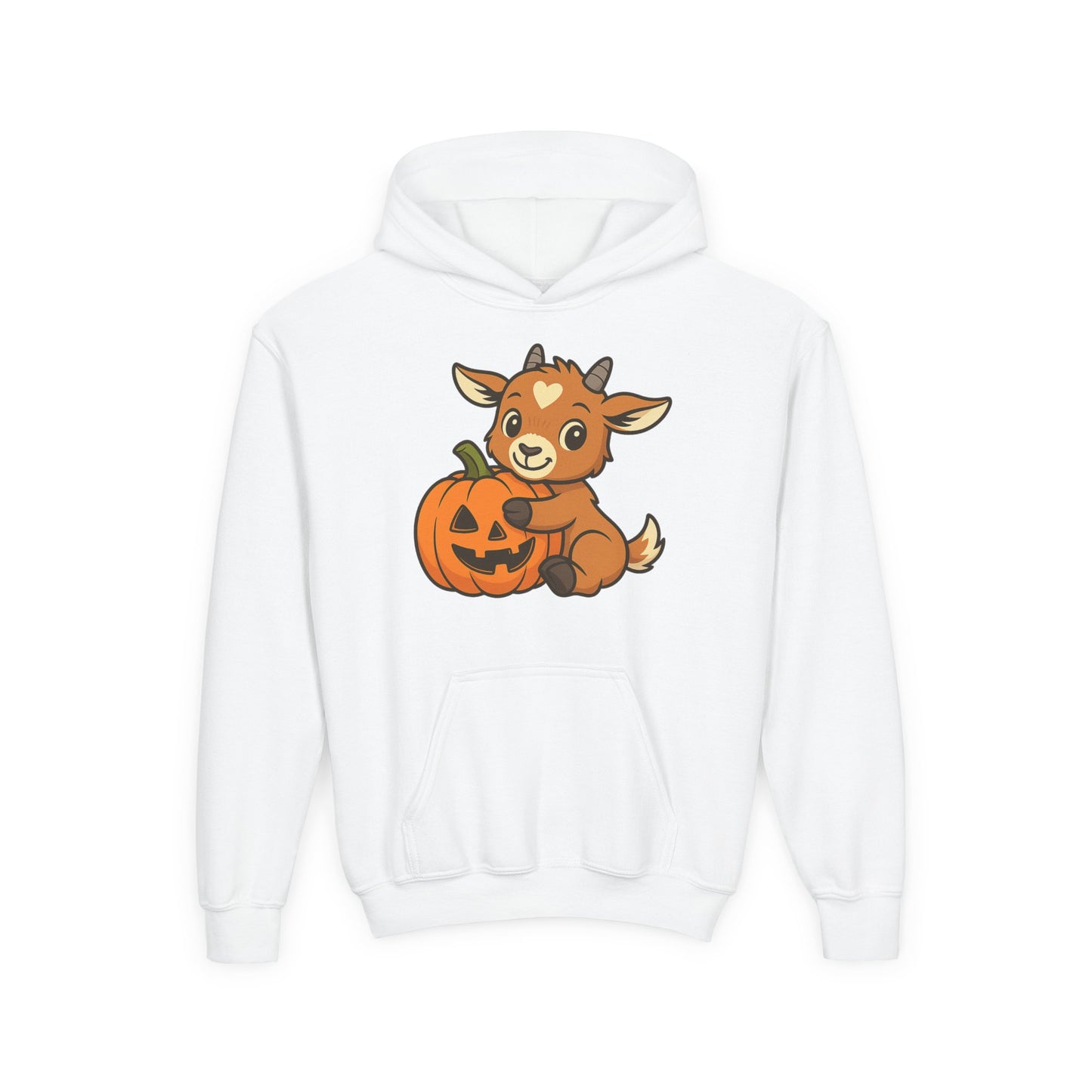 Youth Halloween 4 - Pumpkin Hug Kid Hoodie | Cute Kid Pumpkin Hooded Sweatshirt | Kids Farm Animal Pullover | Cozy Pumpkin Patch Outfit for Boys & Girls