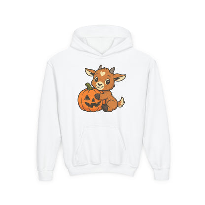 Youth Halloween 4 - Pumpkin Hug Kid Hoodie | Cute Kid Pumpkin Hooded Sweatshirt | Kids Farm Animal Pullover | Cozy Pumpkin Patch Outfit for Boys & Girls